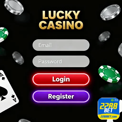 Tela de login do cassino online com opção de acessar conta pelo celular