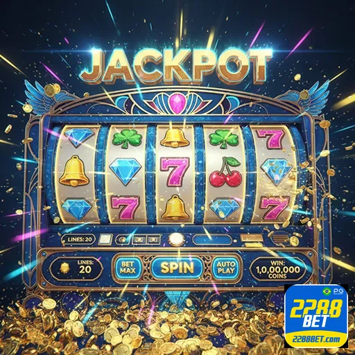 Imagem de um caça-níqueis no site 2288bet, destacando jogos de slots emocionantes e formas de ganhar